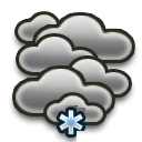 Leichter Schneefall, Bewölkt